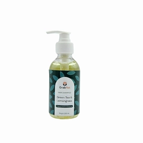 Green Tea & Lemongrass All-Natural Shampoo for Men & Women – 6.76 fl oz Sulfate/Silicone/Paraben-Free – Strengthens & Nourishes All Hair Types