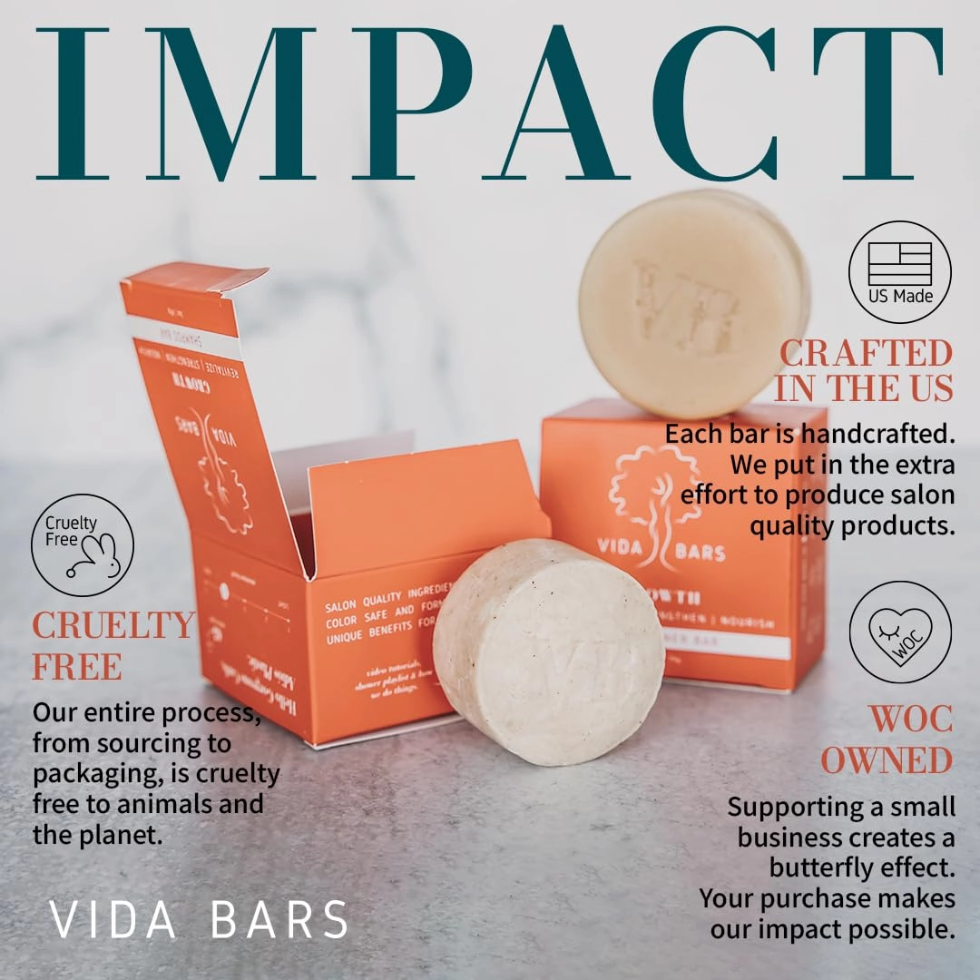 Growth Solid Shampoo Bar for Curly, Thinning Hair | Natural, Color Safe, Moisturizing Vegan Handmade in the USA (Bergamot & Rosemary Scent)