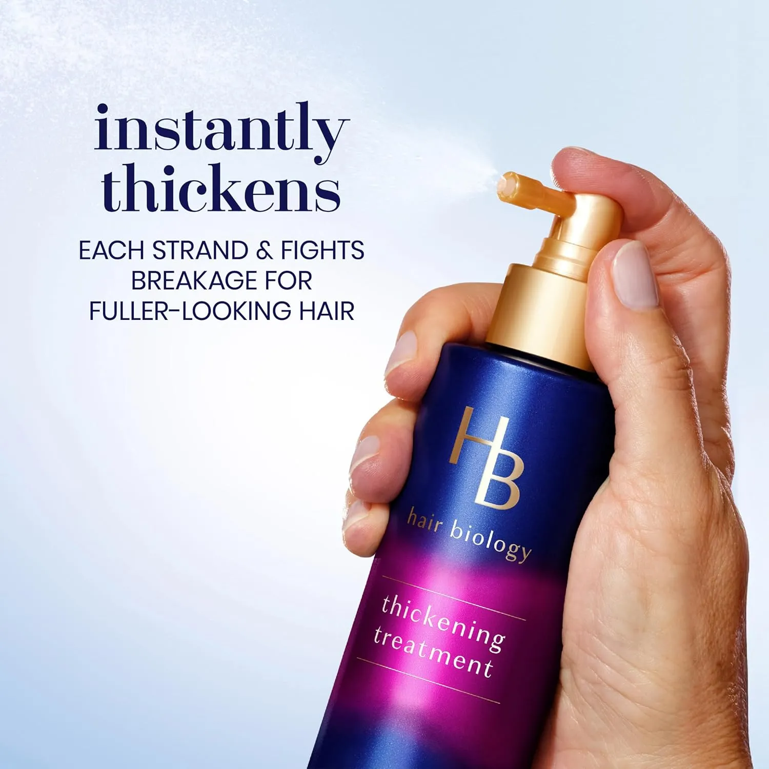 Hair Biology Full & Vibrant Set Including: Volumizing Shampoo (12.8 Fl Oz), Conditioner (12.8 Fl Oz) & Thickening Treatment (6.4 Fl Oz), for Thin or Fine Hair, Biotin Infused, Paraben-Free, Color-Safe