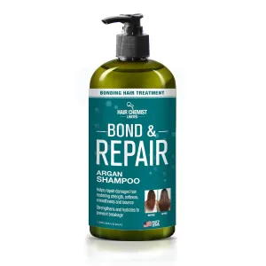 Hair Chemist Bond & Repair Argan Shampoo 33.8 oz - Repairs , Nourishes and Moisturizes, Protects from Further Hair Damage - Paraben Free, Safe for Color Treated Hair