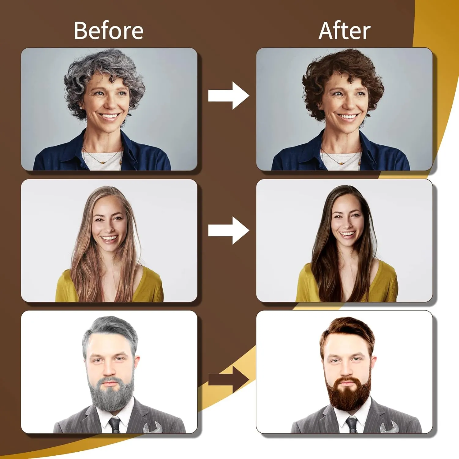 Hair Color Dye Shampoo Dark Brown for Gray Hair, Instant Natural Hair Dye Shampoo for Women & Man, 3-In-1 & Semi-Permanent, Herbal Ingredients & Ammonia-Free, Fast Acting and Long Lasting (DARK BROWN)
