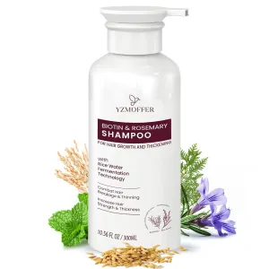 Hair Growth Shampoo for Thinning Hair: Advanced Biotin and Rosemary Shampoo with Rice Water for Women and Men Hair Loss - Herbal Essences Promotes Thicker Hair