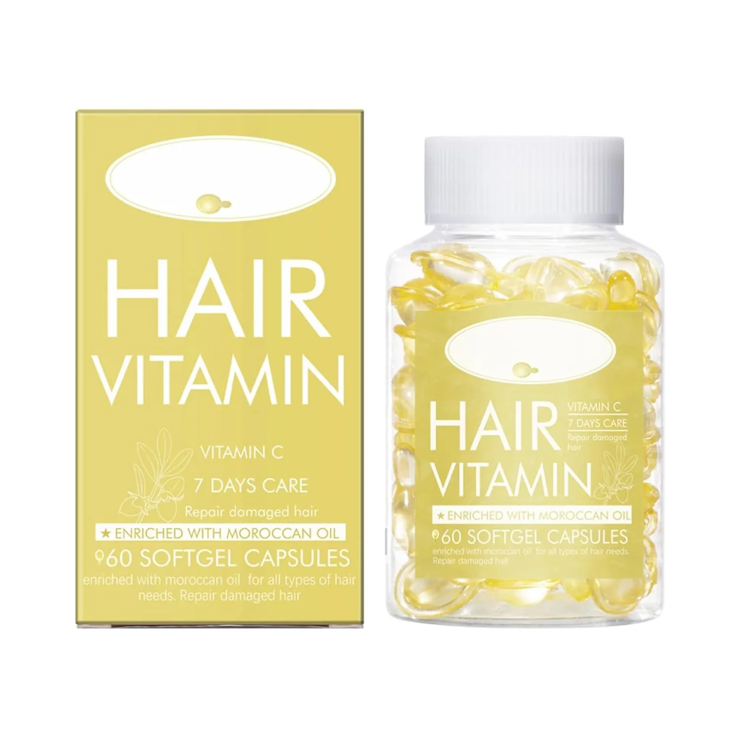 Hair Oils, Hair Treatment Serum Oil Capsules, Vitamin E Capsules for Split Ends Hair Treatment, Hair Repair Essence for Dry Damaged Hair Care,Healthier Smooth Silky Thicker Hair