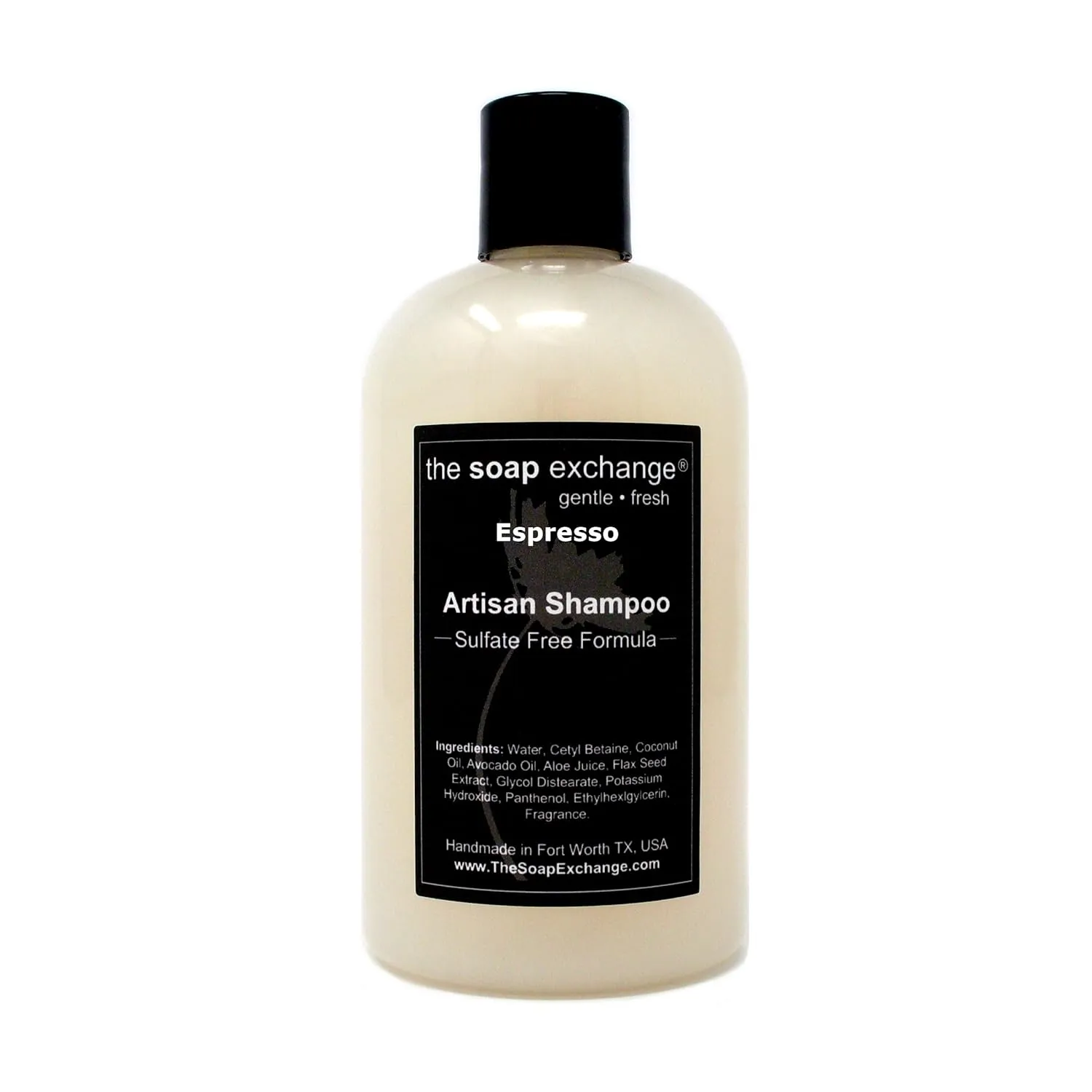 Hair Shampoo - Espresso Scent - Hand Crafted 12 fl oz / 354 ml Natural Artisan Hair Care, Gentle, Sulfate & Paraben Free, Cleanse, Moisturize, & Protect. Made in the USA.