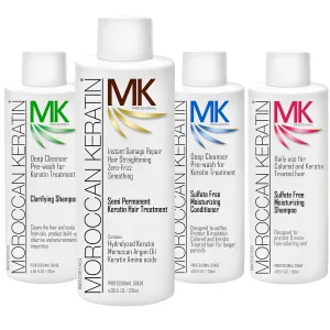 Hair Treatment Straightening Blowout Brazilian Smoothing Professional Results Salon and Home Use , Long Lasting organic results 4-6 months 4pc Set