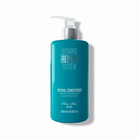 Hair Bar NYC Ultimate Repair System Revival Conditioner | Hair Treatment for dry damaged hair | Deep conditioner for dry damaged hair | Keratin/Color Safe INFUSED WITH MARINE KERATIN (16.9oz 500ml)