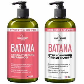 Hair Chemist Batana Strengthening Shampoo & Conditioner 33.8 oz. (2-PC SET) - Batana Shampoo and Conditioner for Hair Growth, Thickening and Strength