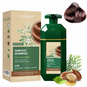 Hair Dye Shampoo 3 in 1 for Gray Hair Coverage, Herbal Ingredients Natural Shampoo Hair Dye for Women & Men/Ammonia-Free 520ml(Coffee)