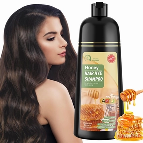 Hair Dye Shampoo 3 in 1 for Women & Men 100% Gray Hair Coverage - Herbal Ingredients Natural Plant Hair Color - Hair Dye in Minutes 500ML（Chestnut Brown）