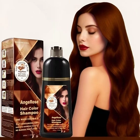 Hair Dye Shampoo 3 in 1, Instant Herb Ingrident Hair Dye to Cover Gray Hair, Long-lasting & Natual, Chestnut Brown, 400 ML