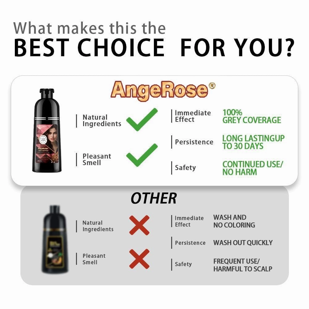 Hair Dye Shampoo 3 in 1, Instant Herb Ingrident Hair Dye to Cover Gray Hair, Long-lasting & Natual, Natural Black, 400 ML