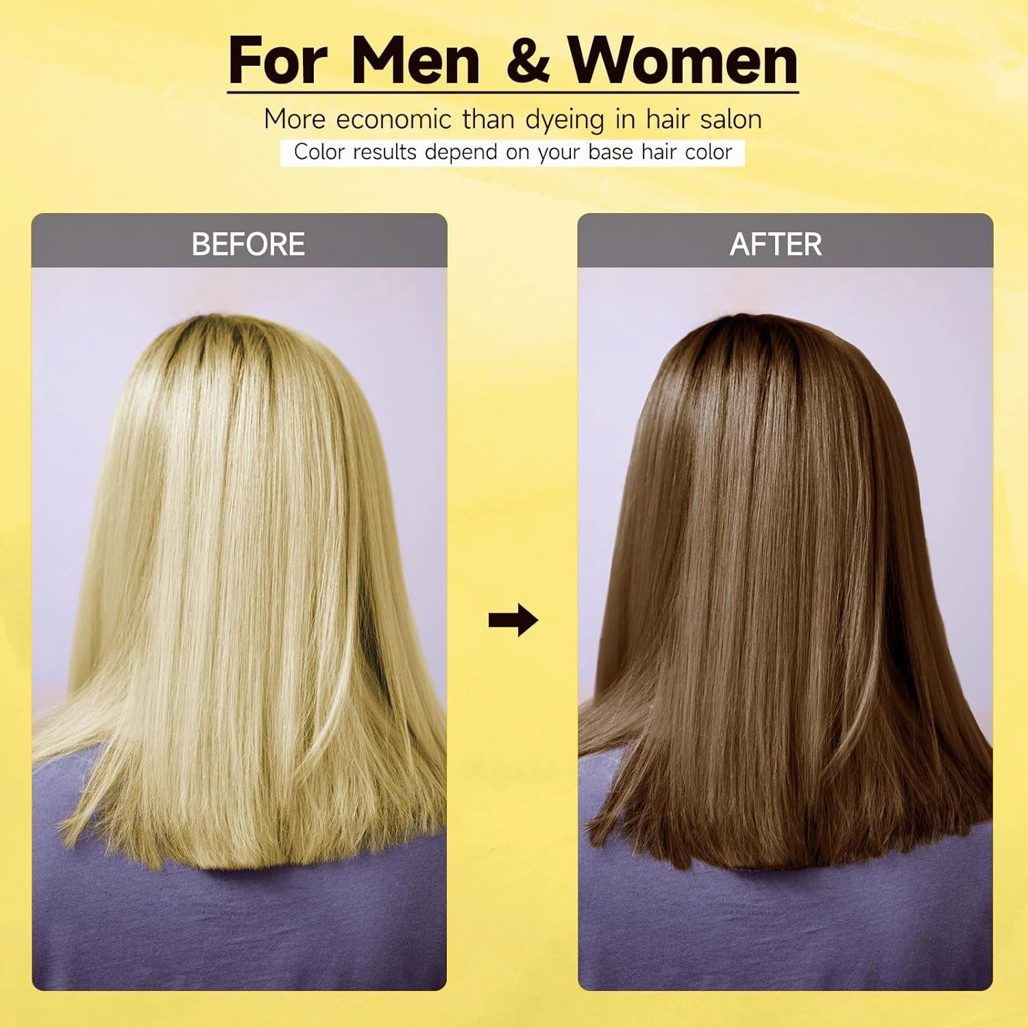 Hair Dye Shampoo, Light Brown, 3 in 1 for Men/Women, Control Color Shampoo for Gray Hair Coverage, Herbal, Ammonia-Free, 16.9 Fl Oz