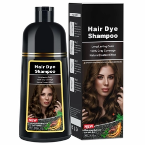 Hair Dye Shampoo, Light Brown, 3 in 1 for Men/Women, Control Color Shampoo for Gray Hair Coverage, Herbal, Ammonia-Free, 16.9 Fl Oz