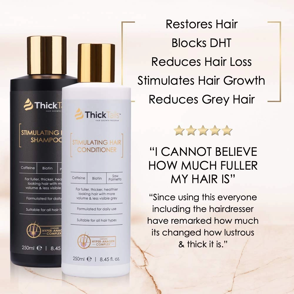 Hair Growth Shampoo & Conditioner Set – Biotin, Caffeine, Saw Palmetto & Botanical Extracts – Sulphate-Free, Vegan Formula for Fuller-Looking Hair – Supports Scalp Vitality & Strength