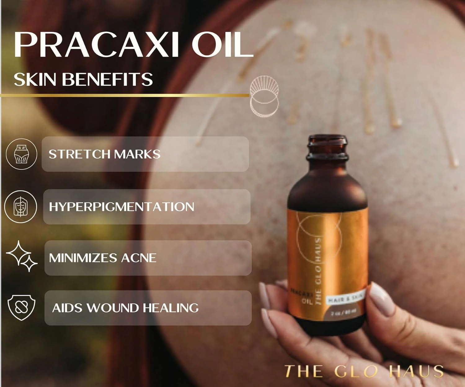 Hair Oil, 100% Pure Pracaxi Carrier Oil for Smooth Hair Conditioning, De-Frizz, Repair & Moisturizing All Skin Types, 4 Fl Oz