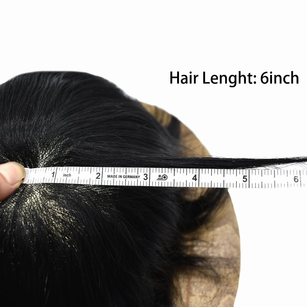 Hair Piece For Men Full French Lace Mens Toupee Human Hair Replacement Systems Bleached Knots Men Toupee Hair Systems Hair Pieces For Men 8x10-100% Light medium density#1 JET BLACK