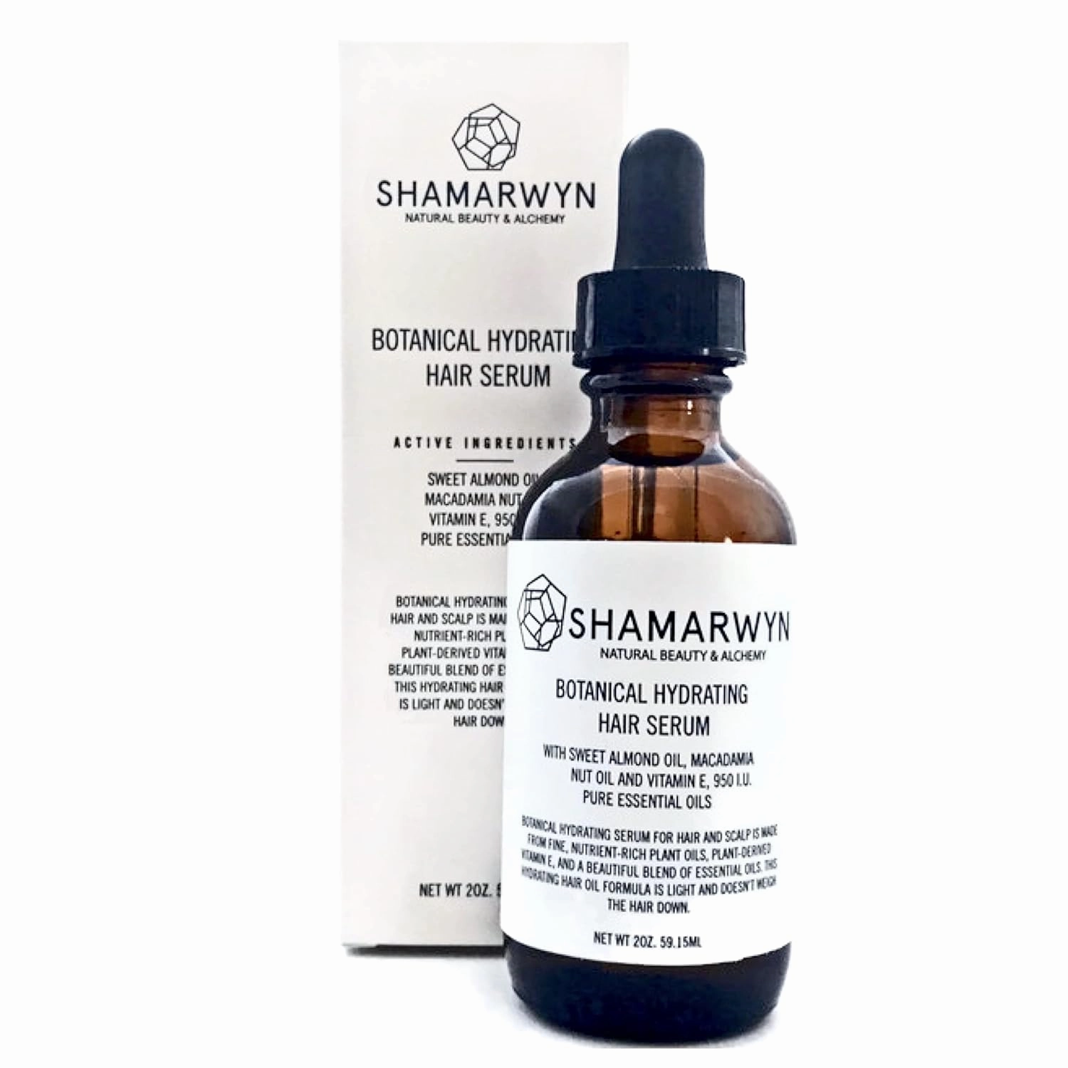 Hair Serum, Botanical Hydrating Oil, Natural-Organic Hair Shine with Geranium & Lavender 2oz