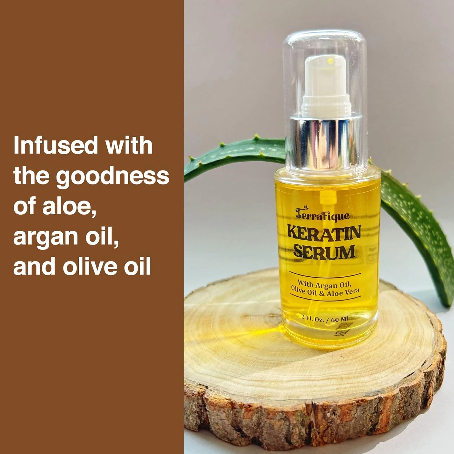 Hair Straightening Serum - Anti-Frizz Leave-in Conditioner with Keratin and Argan Oil for All Hair Types - 2 Fl. Oz.