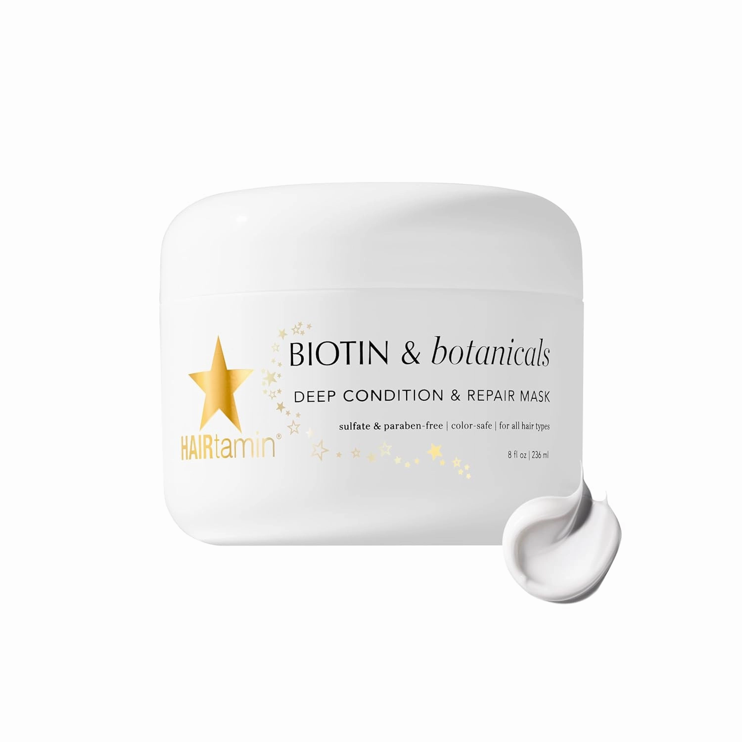 HAIRtamin Hair Conditioner - Biotin & Botanicals Deep Conditioning Mask for Dry, Damaged, Bleached Hair Repair, Moisturizing Hair Treatment for Curly Hair, 8 Fl Oz