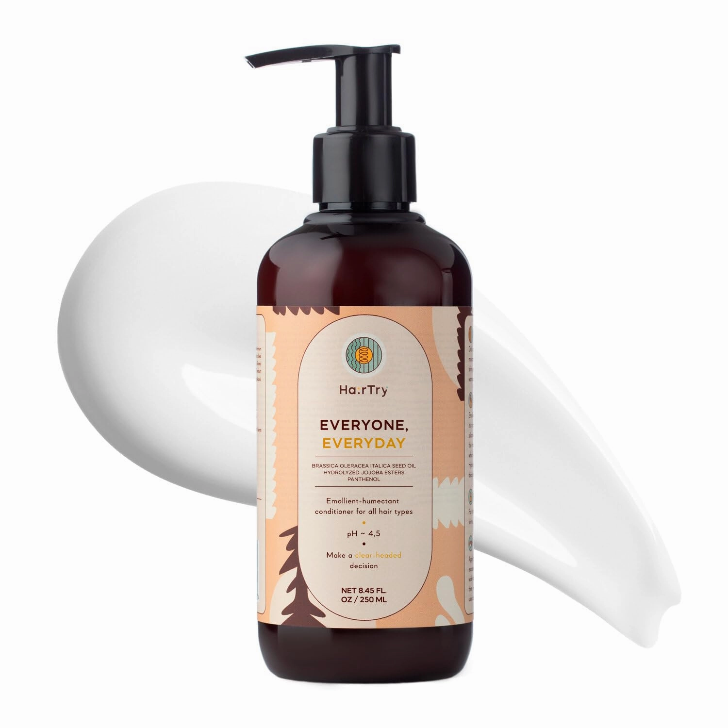 HairTry - Everyone, Everyday Conditioner - Emollient & Humectant Formula for All Hair Types – Broccoli Seed Oil – Jojoba Ester Protection – Net 5.88 Fl. Oz/ 250 ml