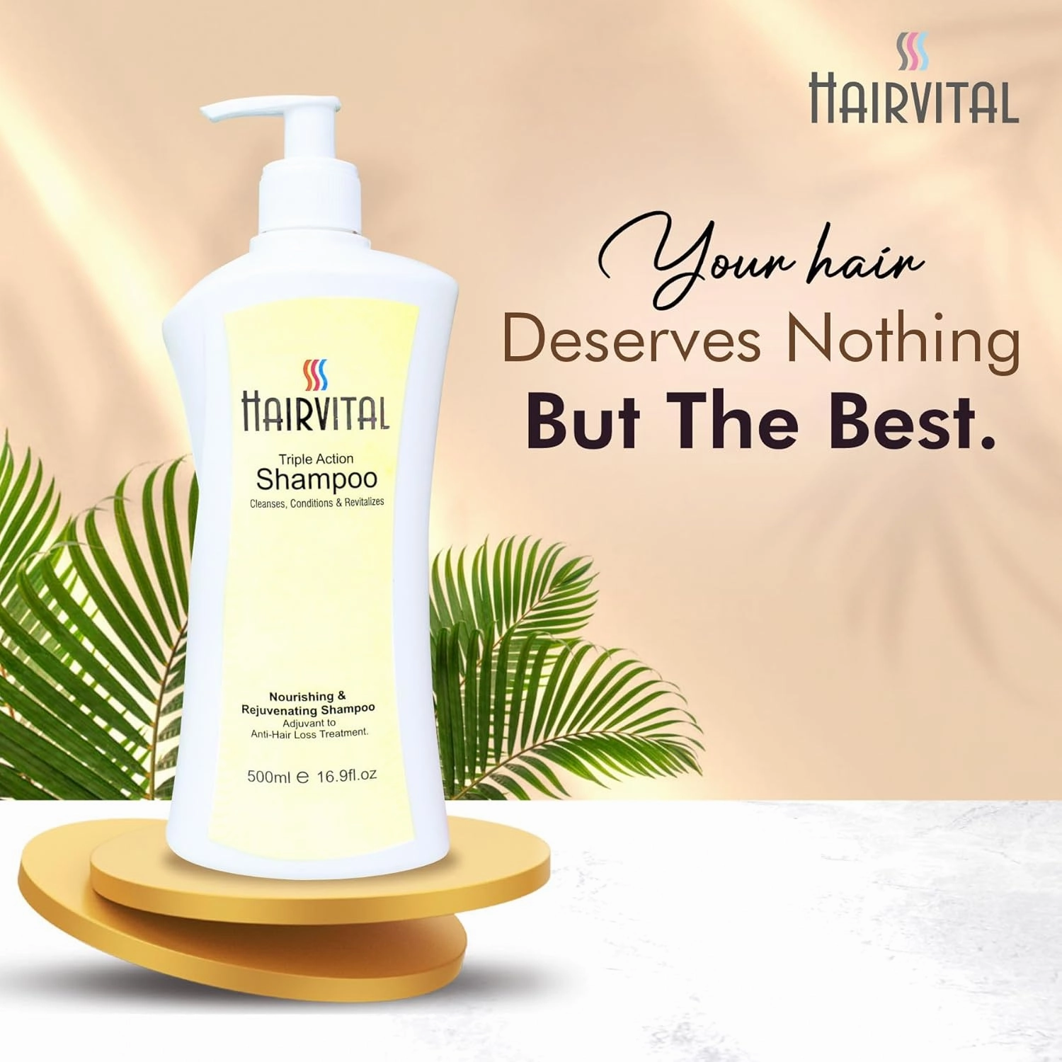 Hairvital Triple Action Shampoo with Goodness of Aloe Vera Jojoba Oil and Vitamin-E (100 ml x Pack of 1) (500ml (Pack of 1))