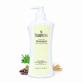 Hairvital Triple Action Shampoo with Goodness of Aloe Vera Jojoba Oil and Vitamin-E (100 ml x Pack of 1) (500ml (Pack of 1))