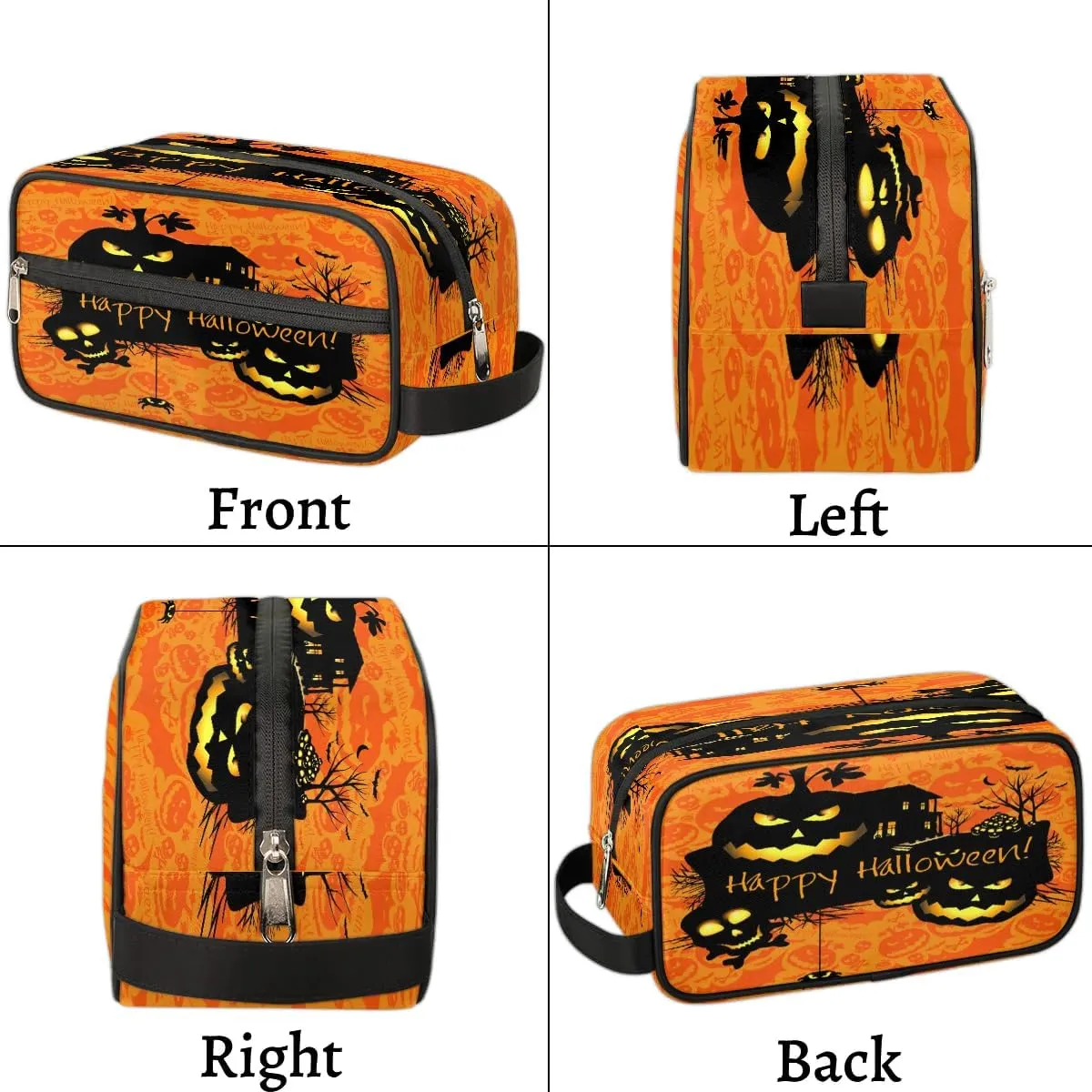 Halloween Theme Travel Toiletry Bag for Women Men Small Cosmetic Makeup Organizer Water Resistant Shaving Bag Portable Make Up Bag Storage Bags with Handle