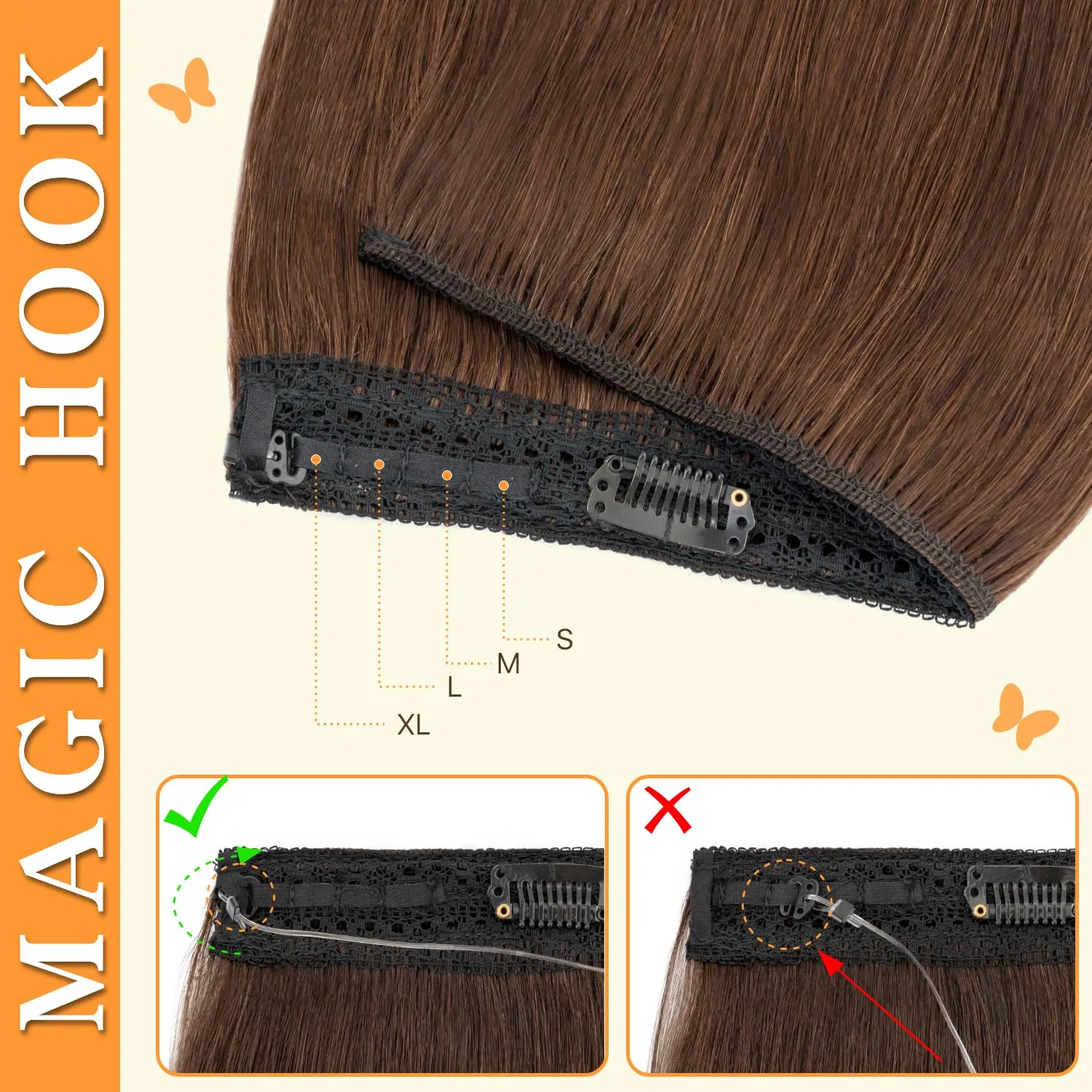 Halo Hair Extensions Straight, 100% Real Human Hair,No Tangle & Smooth,Invisible Wire Extensions for Women,55g,12 Inch, #04 Medium Brown