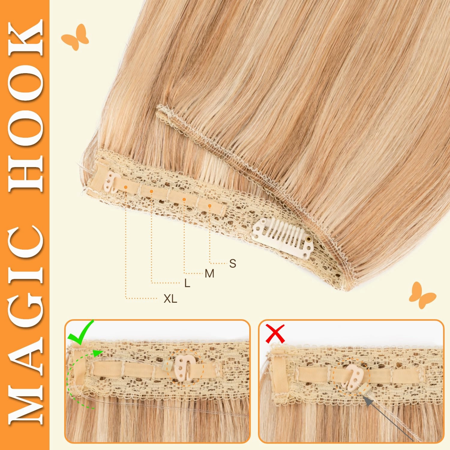 Halo Hair Extensions Straight, 100% Real Human Hair, Invisible Wire Extensions for Women,50g,12 Inch,#12P613 Golden Brown Mixed Bleach Blonde