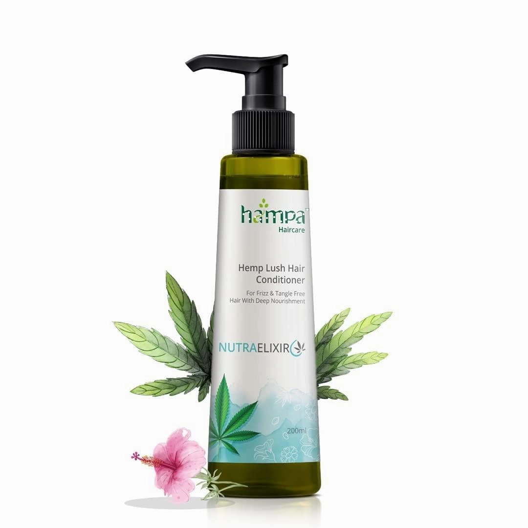 Ham'pa Nutraelixir Floral Conditioner 200Ml For Frizz And Tangle Free Hair, Naturally Smooth And Shiny, With Hemp, Hibiscus,Fenugreek & Chamomile-No Toxin-Sulphate, Paraben And Silicone Free, 1 Count