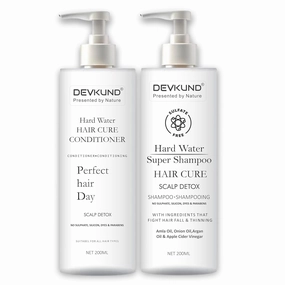Hard Water Hair Cure Shampoo & Hard Water Conditioner Perfect Hair Day | Scalp Detox Formula | Enriched With Pure & Clean Formula. Pack Of 2-400ml