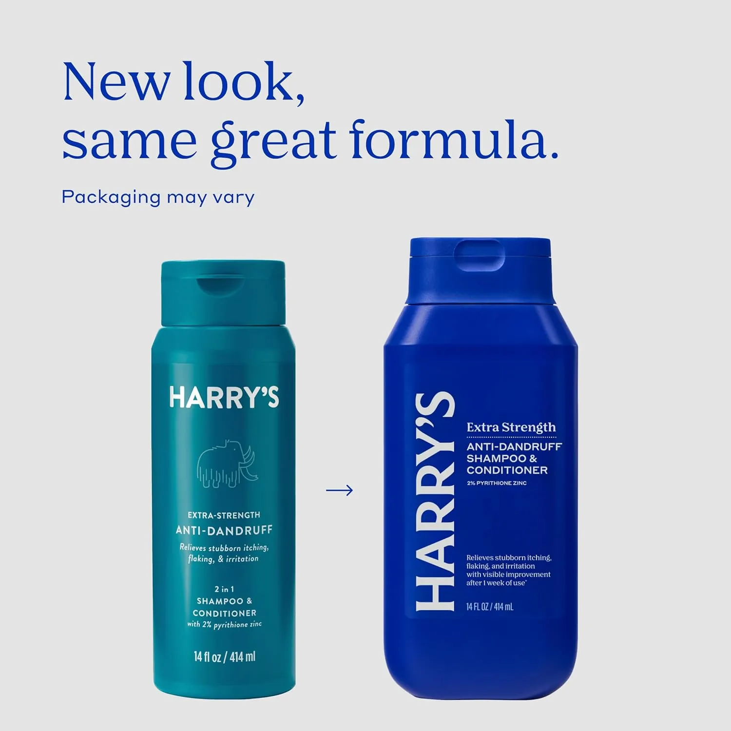 Harry's Extra-Strength Anti-Dandruff Men's 2 in 1 Shampoo and Conditioner - (3 Pack) 14 fl oz - Made with 2% Pyrithione Zinc