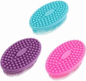 Healifty 3pcs Shower Silicone Brush Double-Sided Exfoliating Body Massage Tool for Gentle Cleansing Comfortable Use for Adults