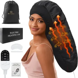 Heat Cap for Deep Conditioning, Hair Steamer for Natural Hair Home Use w/10-level Heats Up Quickly, Thermal Steam Cap for Home Hair Treatment