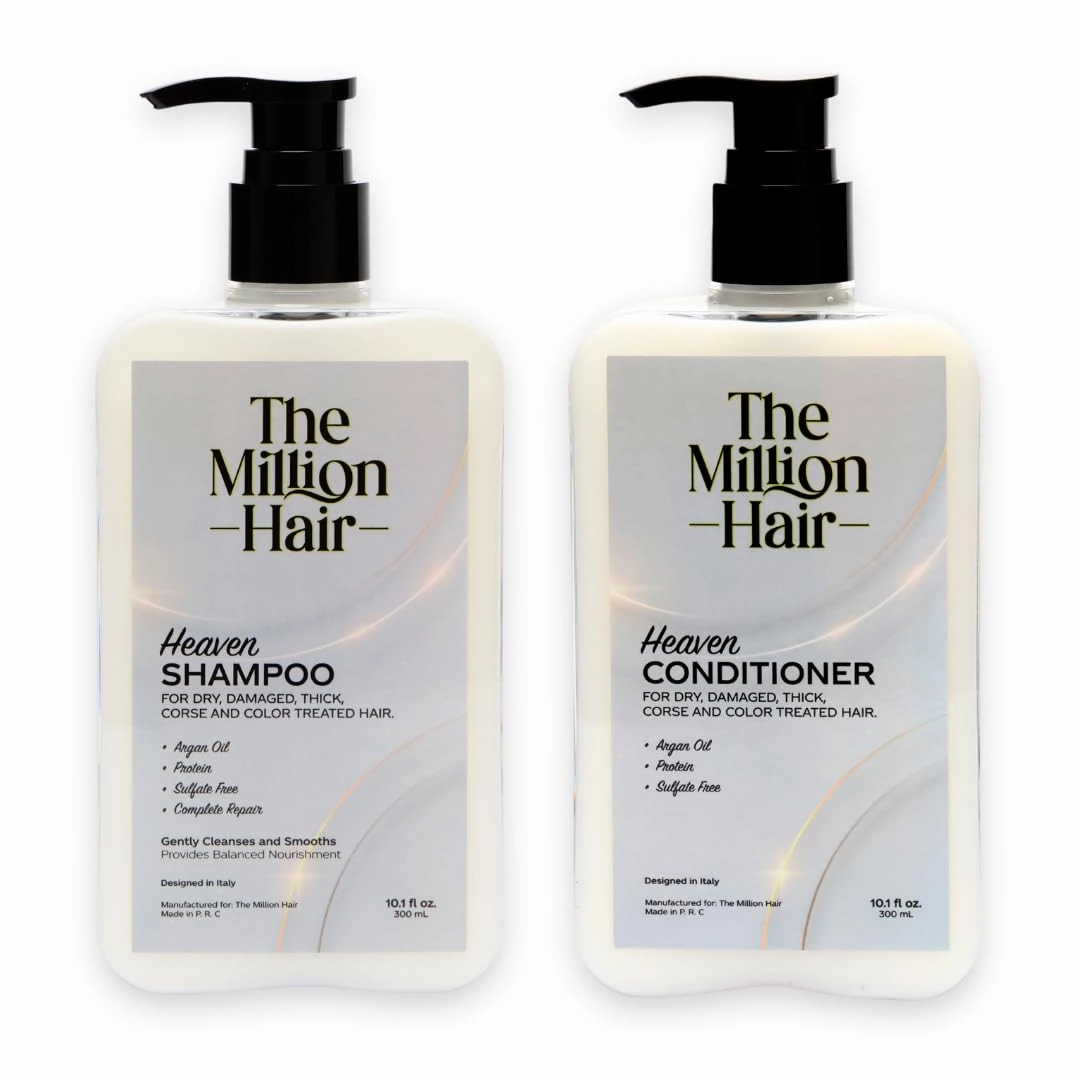 Heaven- Shampoo & Conditioner Set By The Million Hair, 10.1 Fl Oz (Pack of 2), White