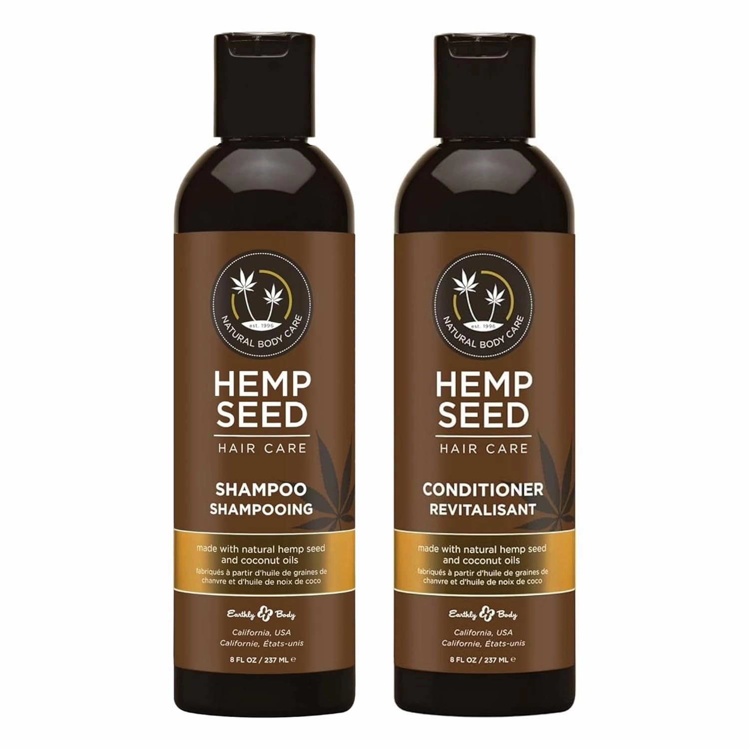 Hemp Seed Hair Care Shampoo   Conditioner Bundle, Naked in the Woods - 8 oz Each - With Hemp Seed Oil & Coconut Oil - Vegan, Cruelty Free