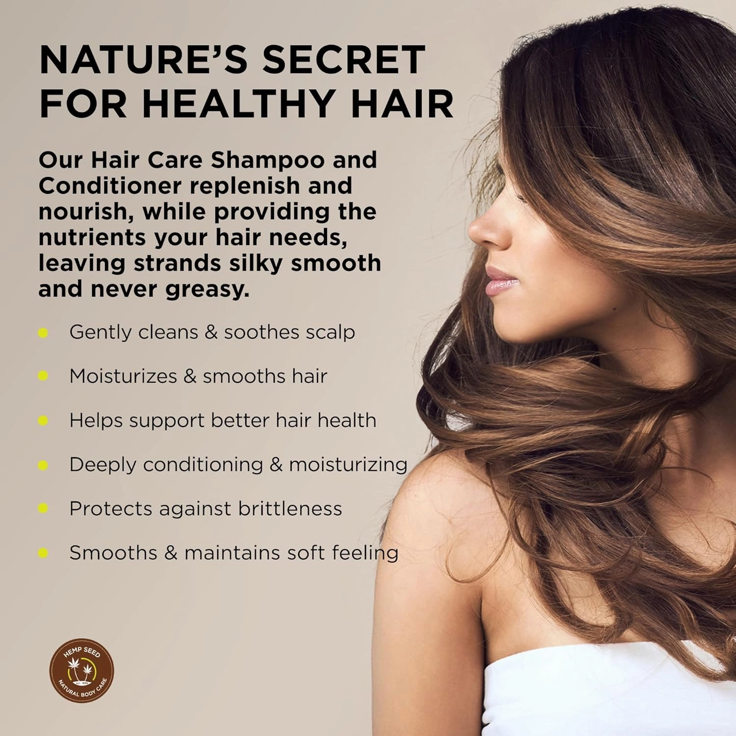 Hemp Seed Hair Care Shampoo   Conditioner Bundle, Naked in the Woods - 8 oz Each - With Hemp Seed Oil & Coconut Oil - Vegan, Cruelty Free