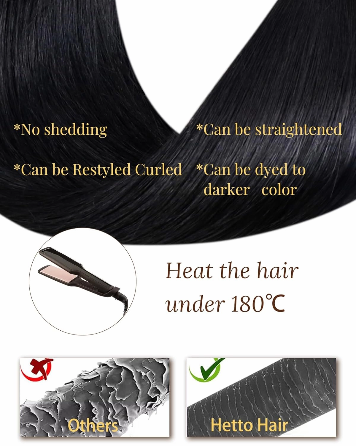 Hetto Tape in Hair Extensions Human Hair Black Tape in Extension Real human Hair Natural Extensions Tape ins Jet Black 12Inch 30g 20pcs