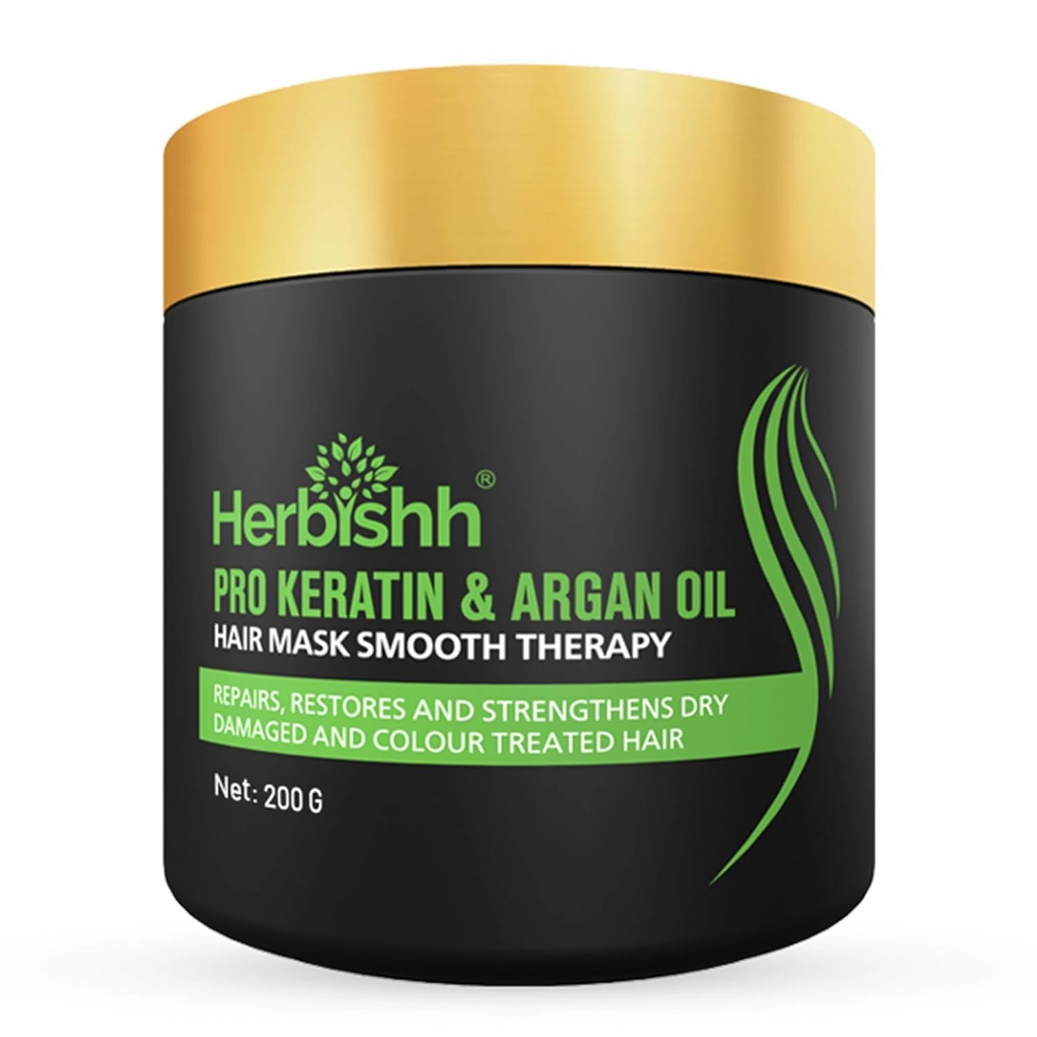 Hherrrbisshh Argan Hair Mask – Deep Conditioning Treatment for Dry, Damaged Hair – Restores Strength & Hydration – No Sulphates, No Parabens (200g)