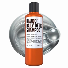 Hi.vado. Daily Detox Shampoo, Sulfate-Free Formula, Tea Tree & Charcoal, Anti-Dandruff & Scalp Relief, 250ml/8.5 fl oz