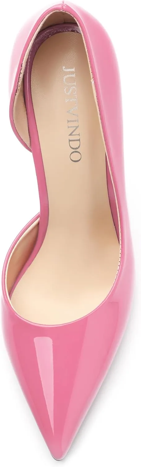 High Heels Stiletto Pumps for Women Slip on Patent Closed Pointed Toe Sexy Fashion Wedding Party Dressy Shoes