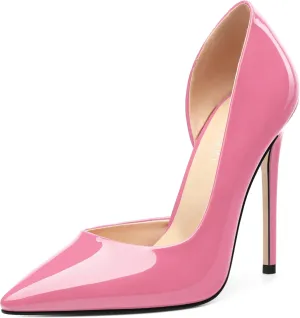 High Heels Stiletto Pumps for Women Slip on Patent Closed Pointed Toe Sexy Fashion Wedding Party Dressy Shoes
