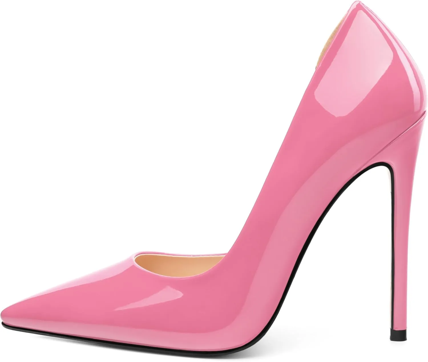 High Heels Stiletto Pumps for Women Slip on Patent Closed Pointed Toe Sexy Fashion Wedding Party Dressy Shoes