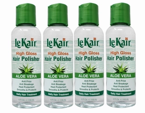 High Gloss Hair Polisher with Aloe Vera, Anti Frizz, Anti Breakage, Heat Protectant, Smooths & Protects Daily Hair Treatment 4 fl. Oz - 4 Pack