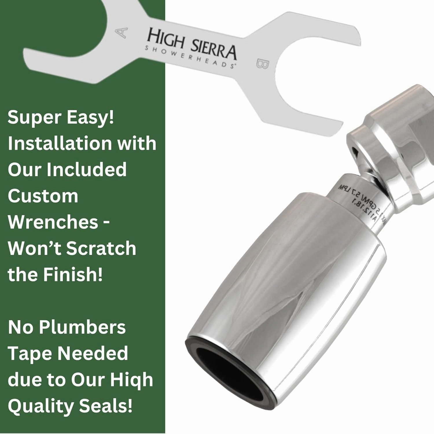 High Sierra Showerheads® - CLASSIC™ Solid Metal 1.5 GPM Award Winning, Ultra Low Flow Shower Head, Pattented Nozzle Never Clogs - Matte Black Finish