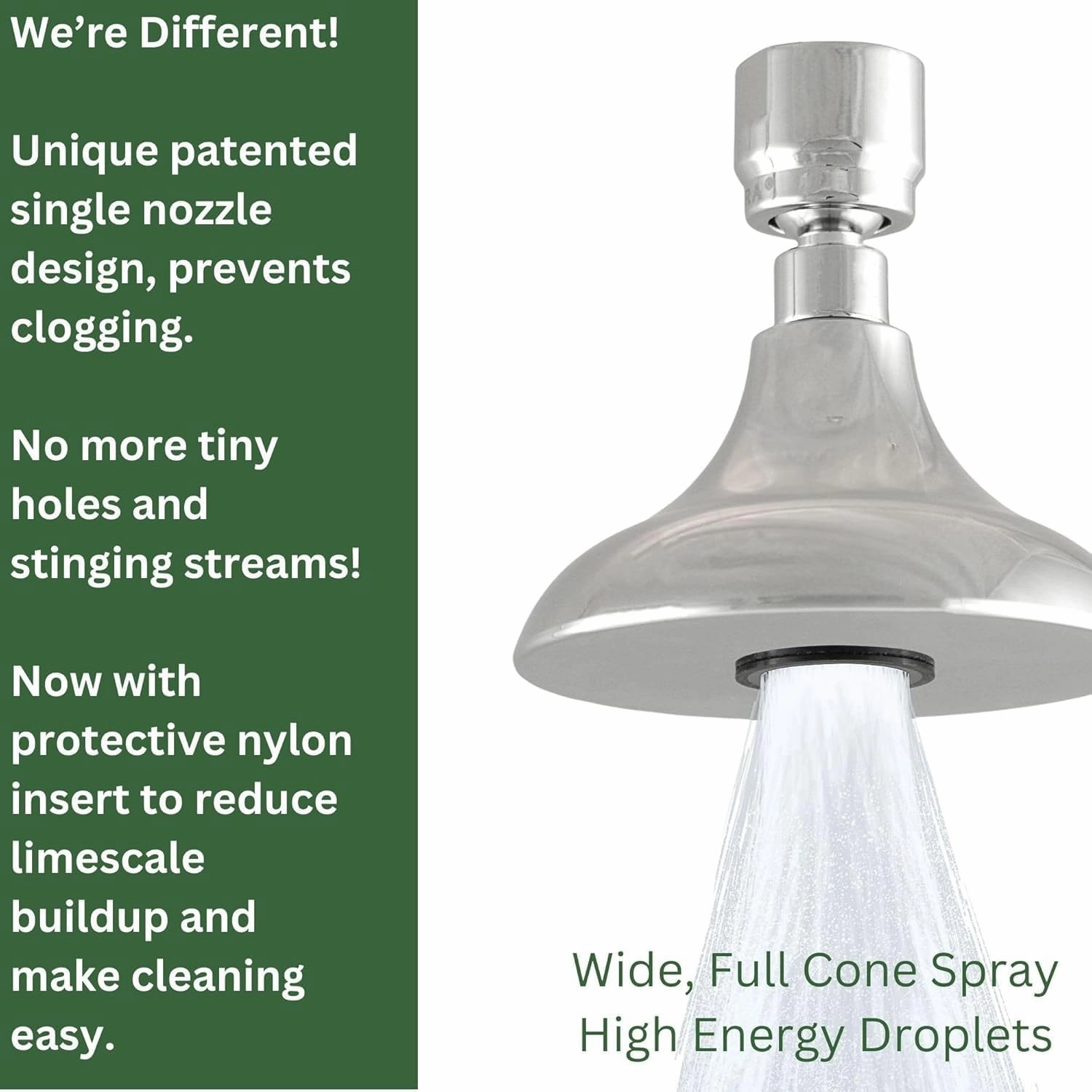 High Sierra Showerheads® - HALF DOME® Solid Metal 2.0 GPM Rain Shower, High Pressure Shower Head, Pattented Nozzle Never Clogs - Brushed Gold Finish