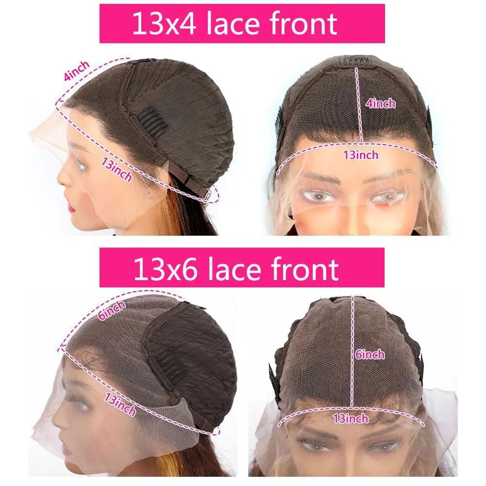 Highlight Lace Front Wig Human Hair Pre Plucked Fb/27 Balayage 13x6 Ombre Lace Front Wigs Human Hair Deep Wave 180% Density Colored HD Glueless Curly Human Hair Wigs 32 Inch