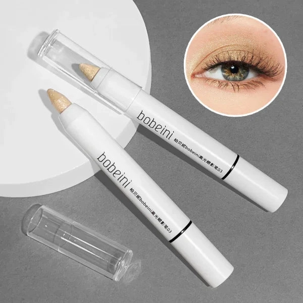 Highlighter & Brightening Silkworm Pen – Pearlescent Matte Burst Eyeshadow Pencil, Long-Lasting Eye Makeup Stick