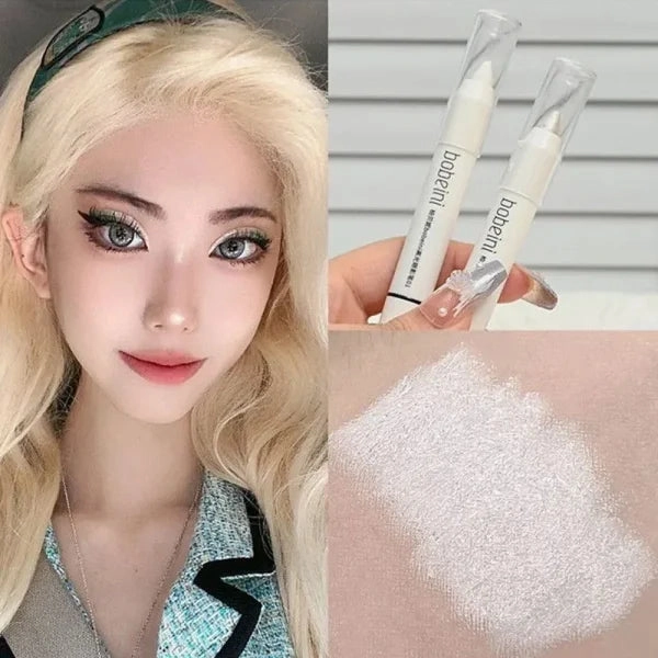 Highlighter & Brightening Silkworm Pen – Pearlescent Matte Burst Eyeshadow Pencil, Long-Lasting Eye Makeup Stick