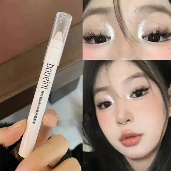 Highlighter & Brightening Silkworm Pen – Pearlescent Matte Burst Eyeshadow Pencil, Long-Lasting Eye Makeup Stick